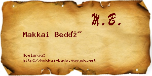Makkai Bedő névjegykártya